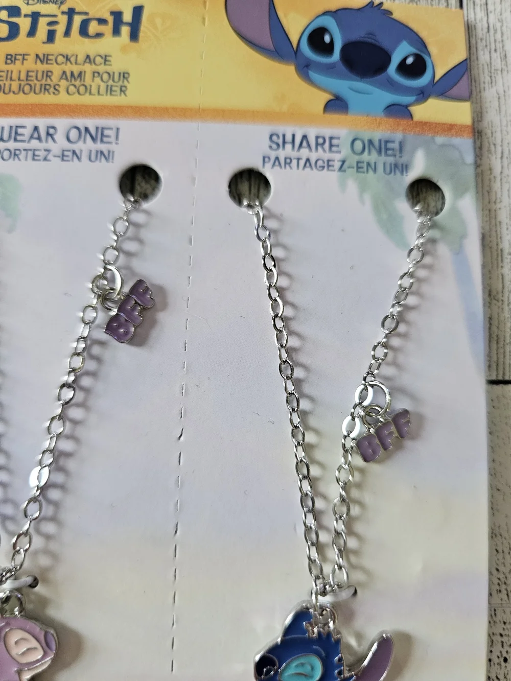 Disney Stitch & Angel BFF Split Pendant Necklaces
